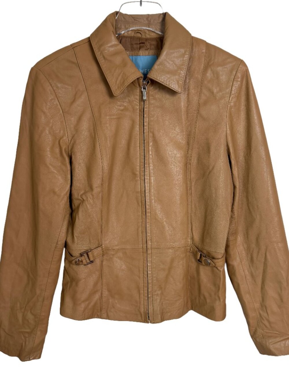 Vintage Y2K Zip-Front Leather Jacket